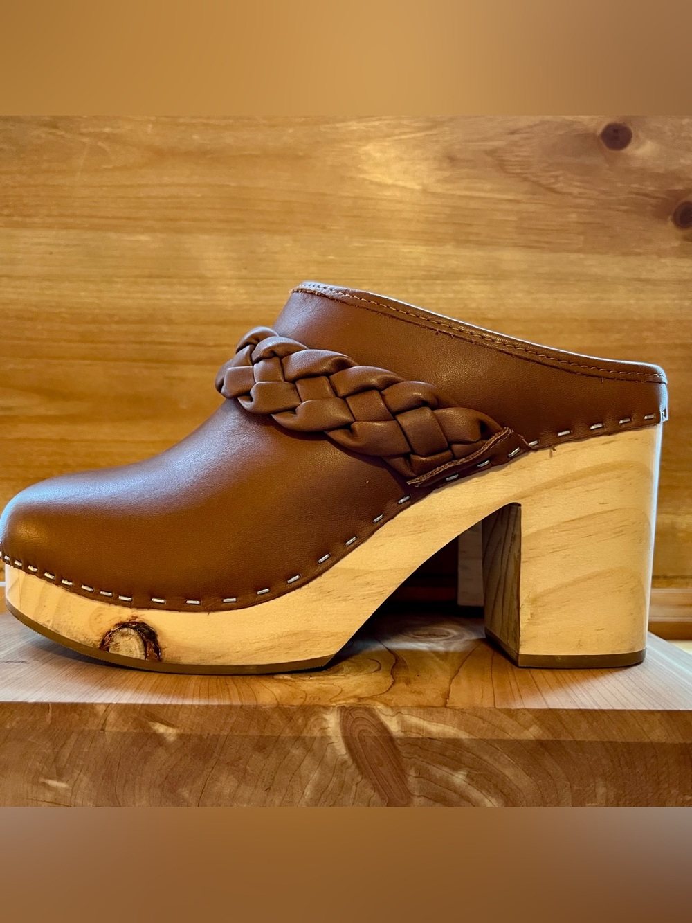Dolce Vita Hila Braided Wooden Heel Clog in Saddle Women’s US 8 - Picture 5 of 8